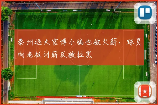 泰州远大官博小编也被欠薪，球员向老板讨薪反被拉黑